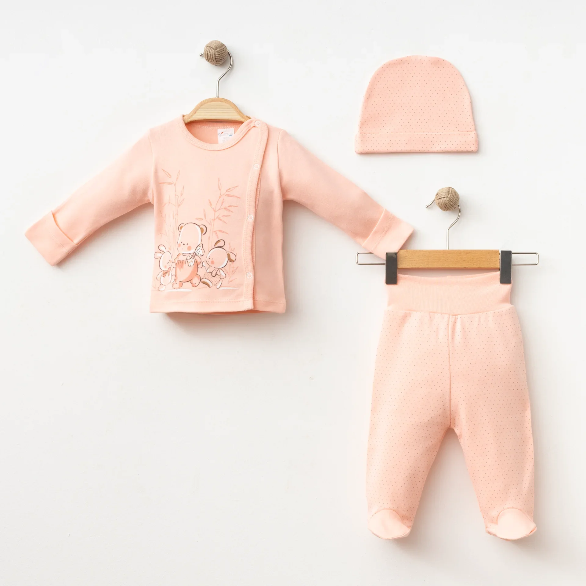 BEBEK 3 LÜ SET MİNİK PUAN BASKILI