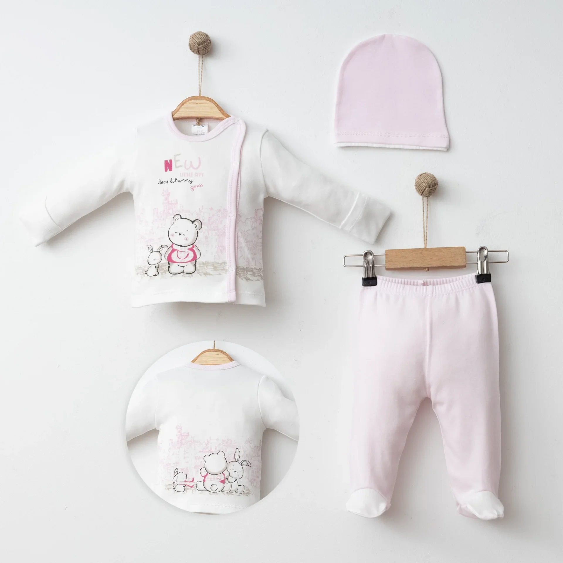 BEBEK 3 LÜ SET ÖN VE ARKA ŞEHİR BASKILI