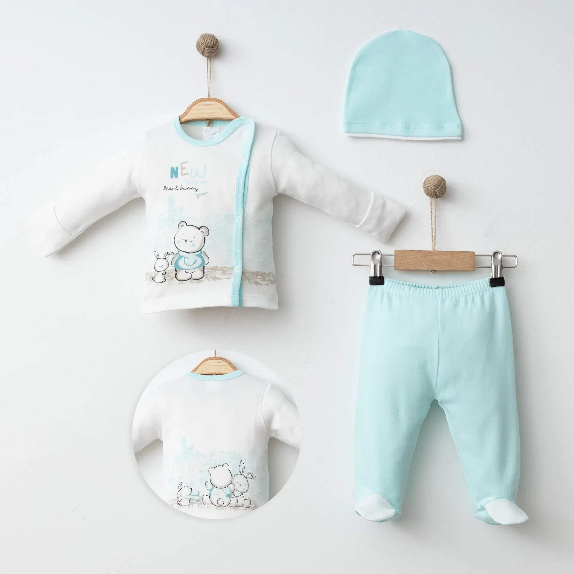 BEBEK 3 LÜ SET ÖN VE ARKA ŞEHİR BASKILI