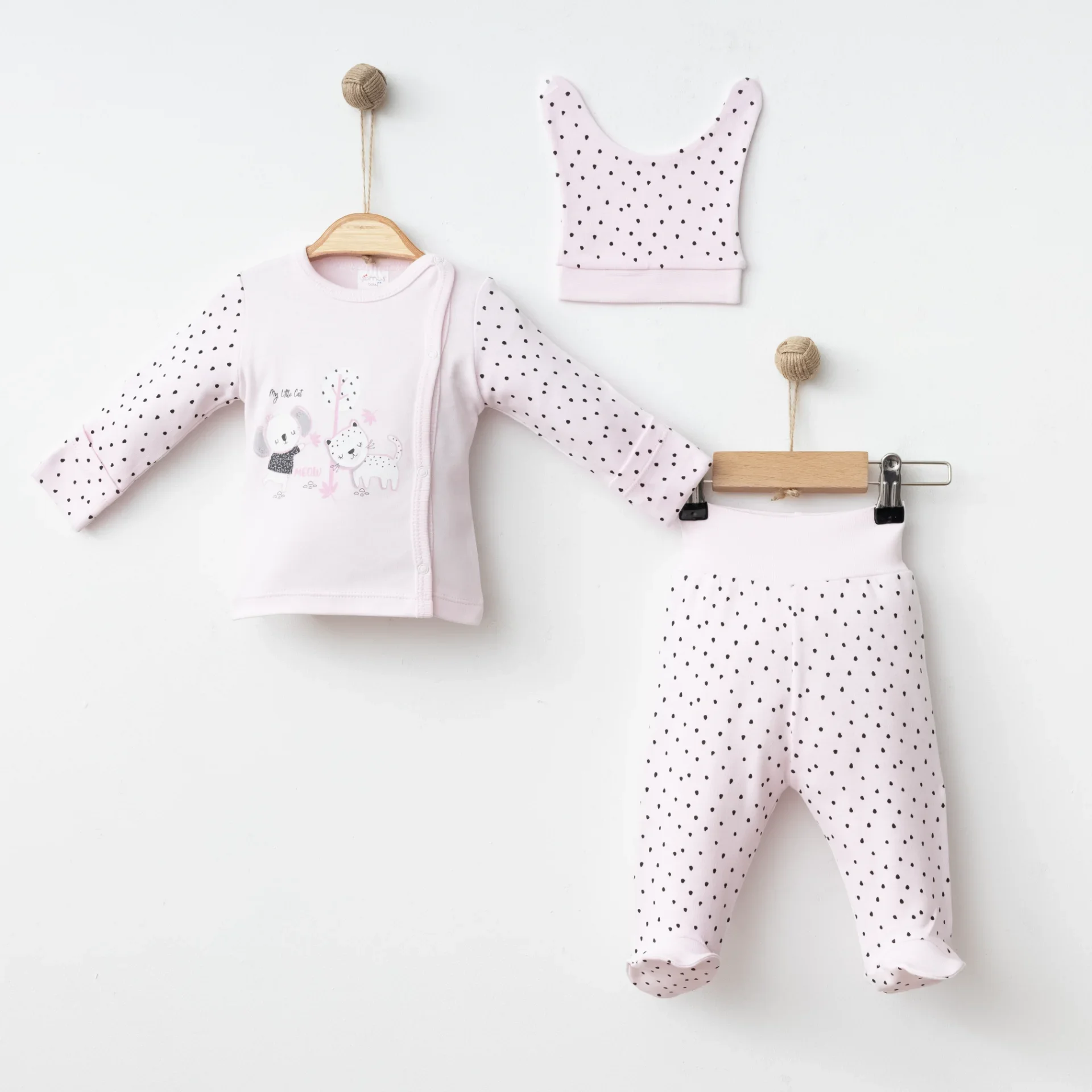 BEBEK 3 LÜ SET BÜYÜK PUAN BASKILI