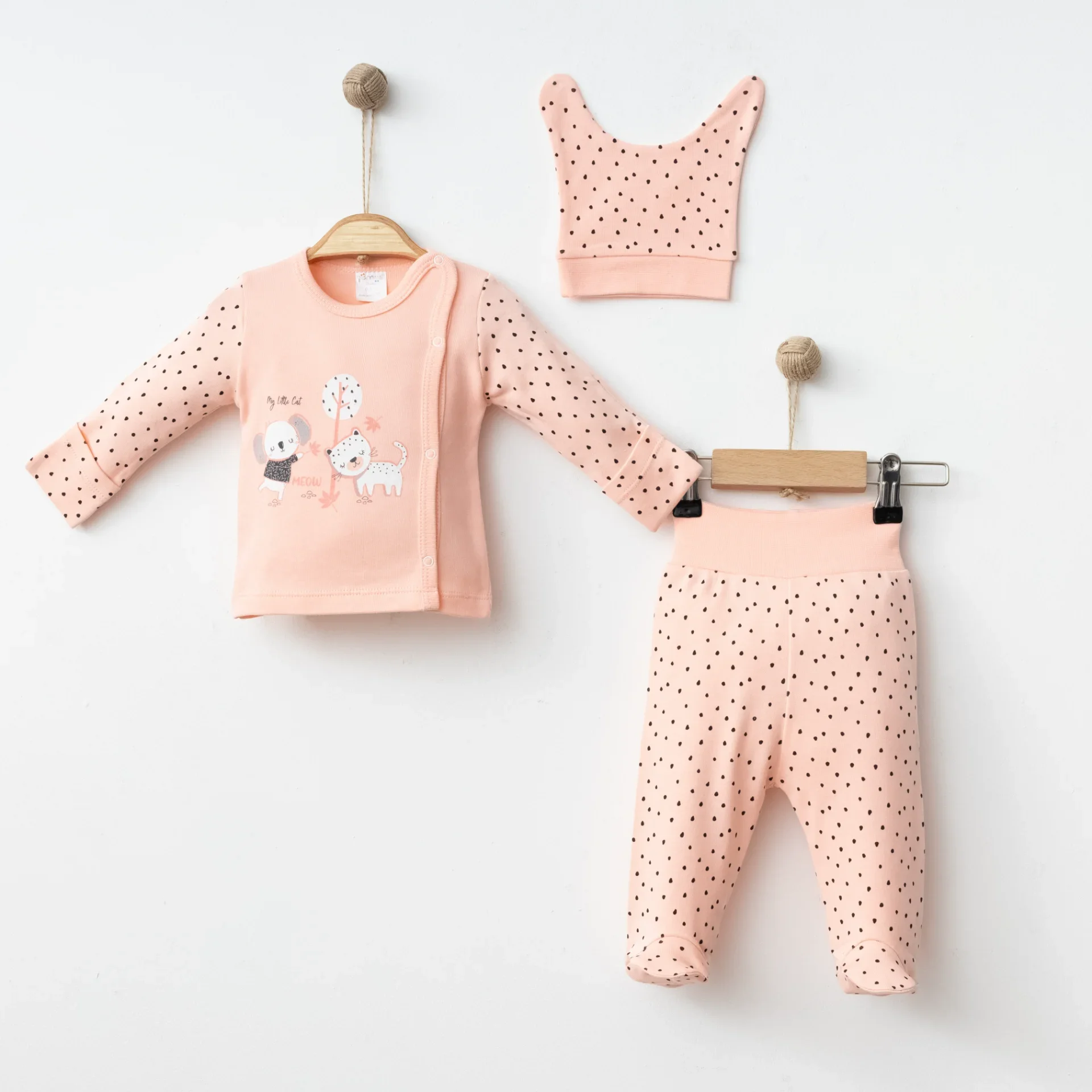 BEBEK 3 LÜ SET BÜYÜK PUAN BASKILI