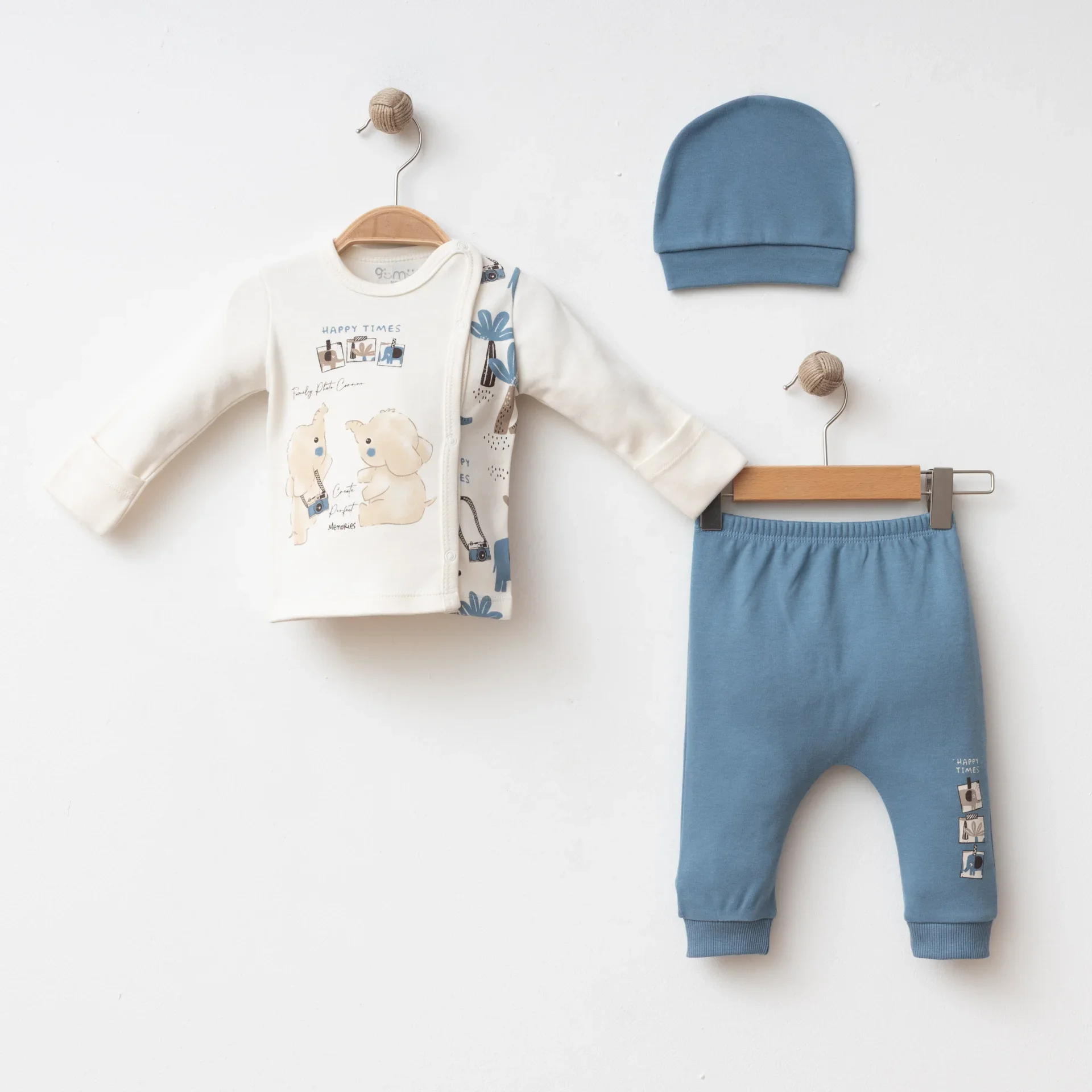 BEBEK 3 LÜ SET ÖN ARKA FİL BASKILI