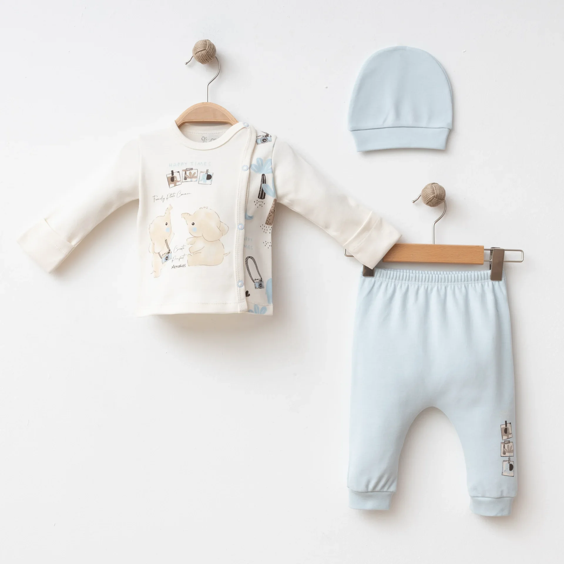BEBEK 3 LÜ SET ÖN ARKA FİL BASKILI