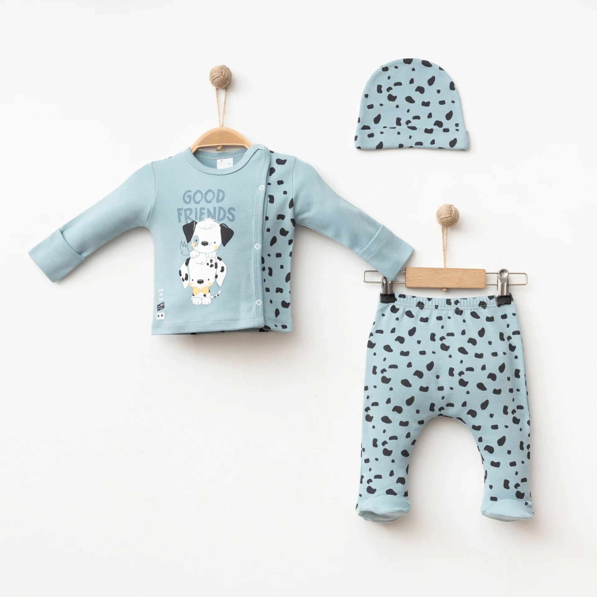 ERKEK BEBEK 3 LÜ SET DALMAÇYALI BASKILI