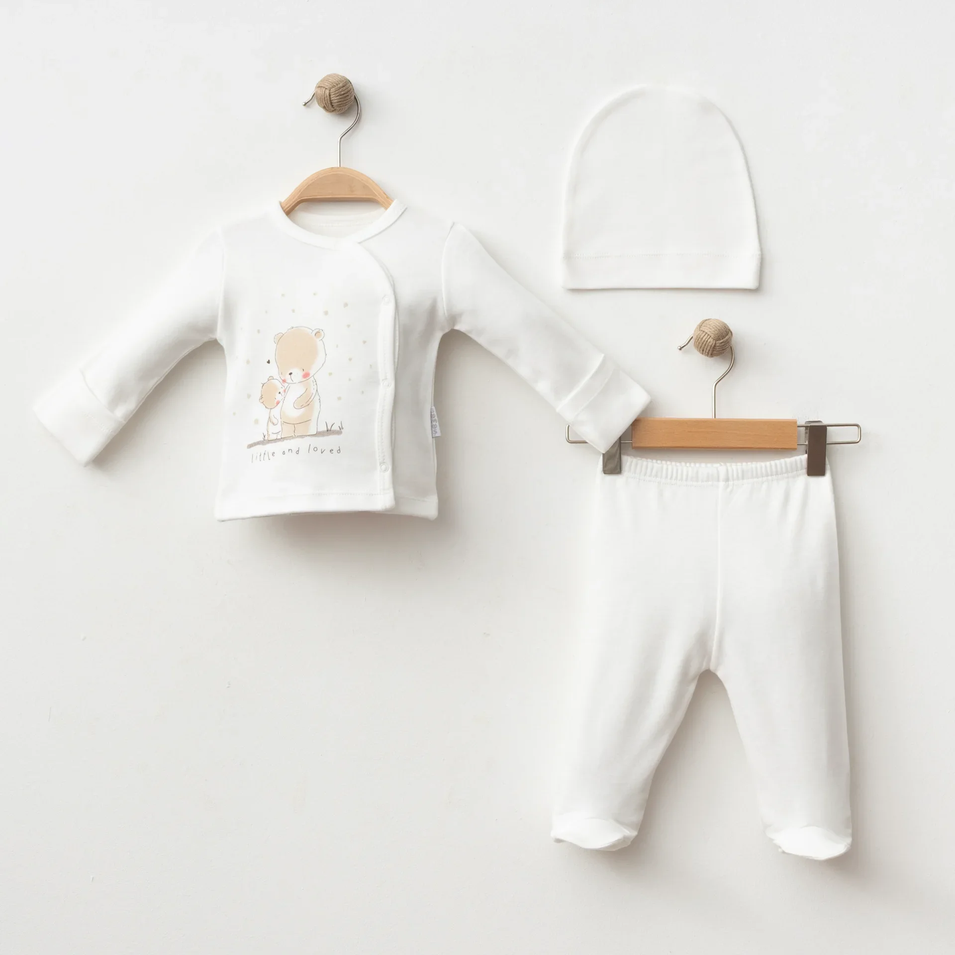 BEBEK 3 LÜ SET AYICIK BASKILI