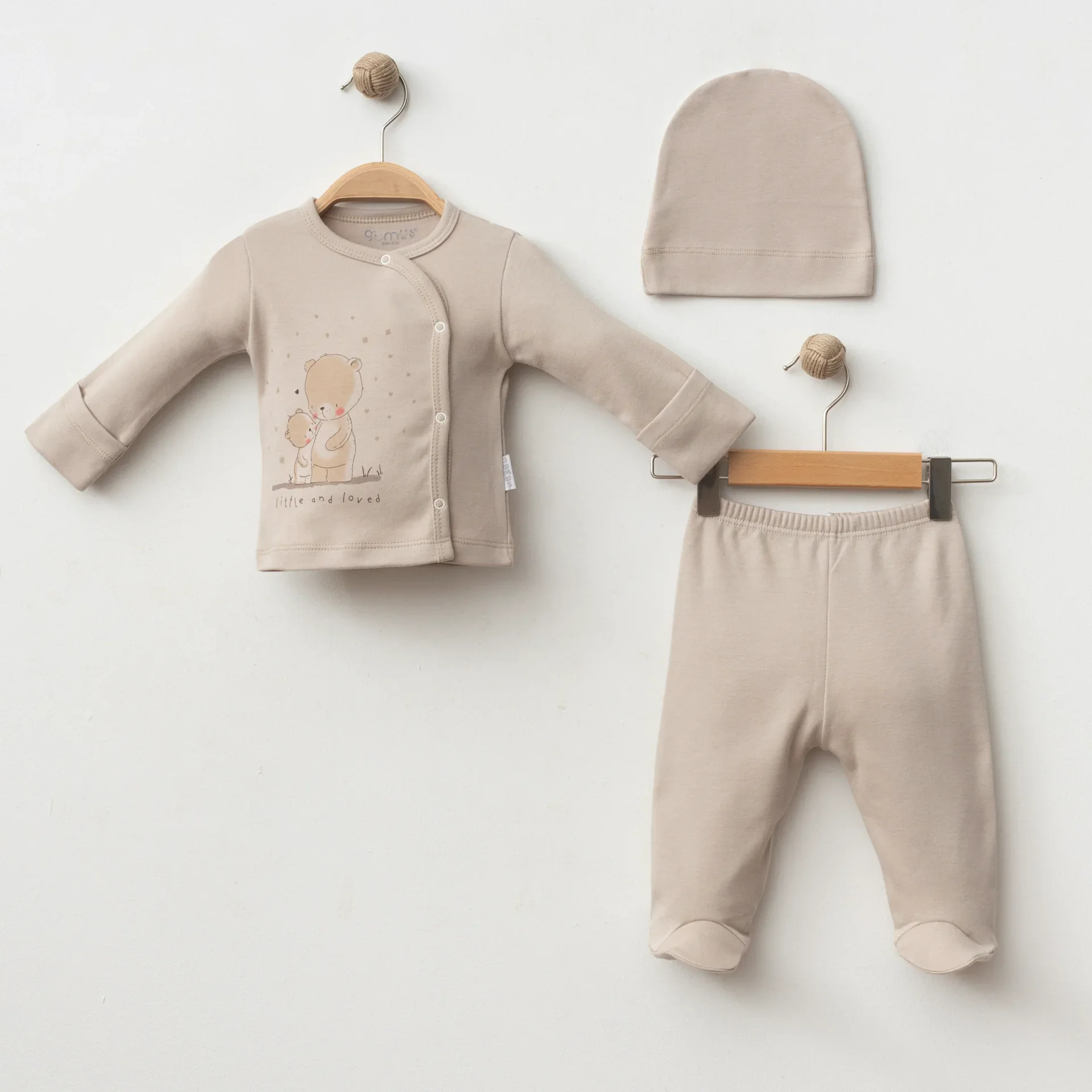 BEBEK 3 LÜ SET AYICIK BASKILI