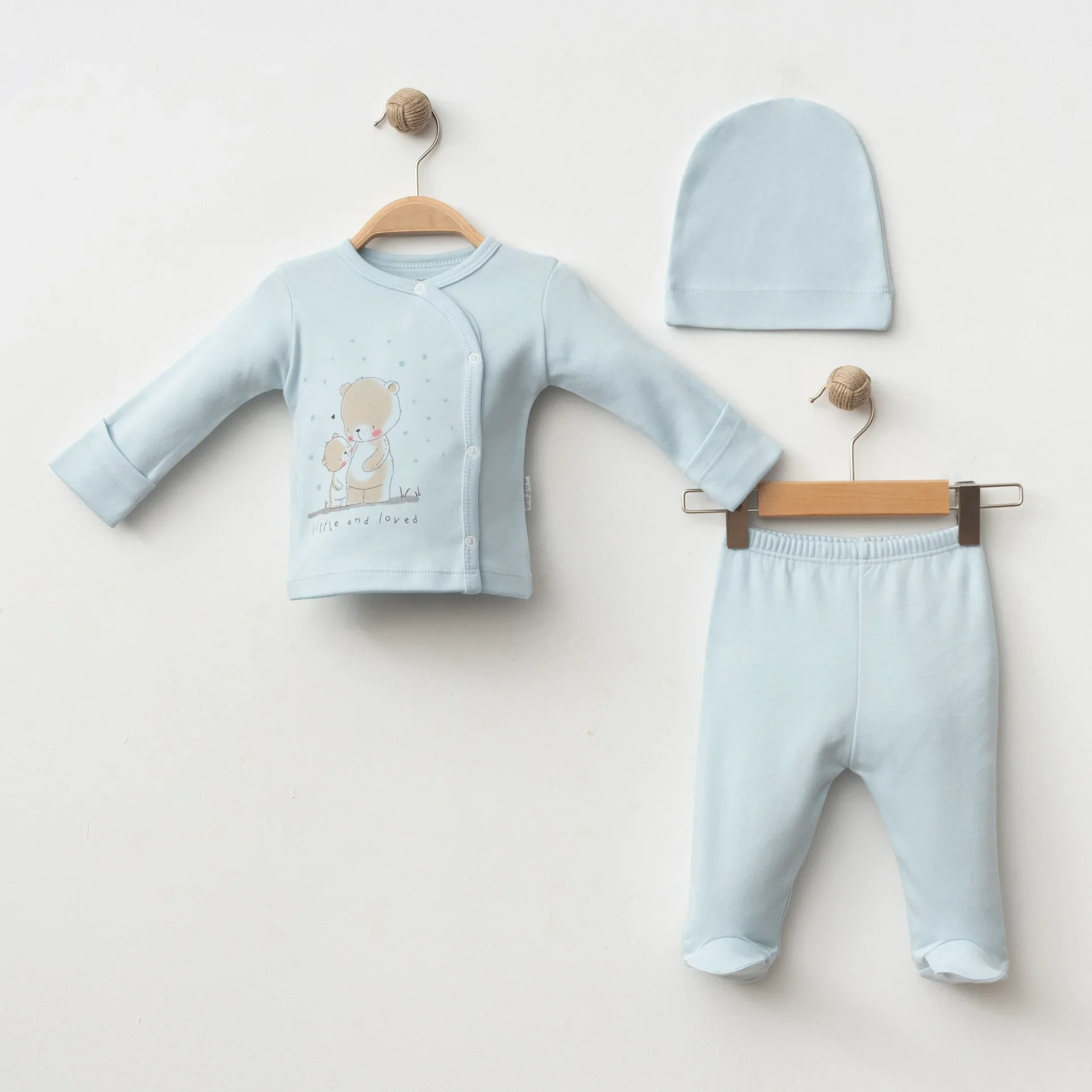BEBEK 3 LÜ SET AYICIK BASKILI