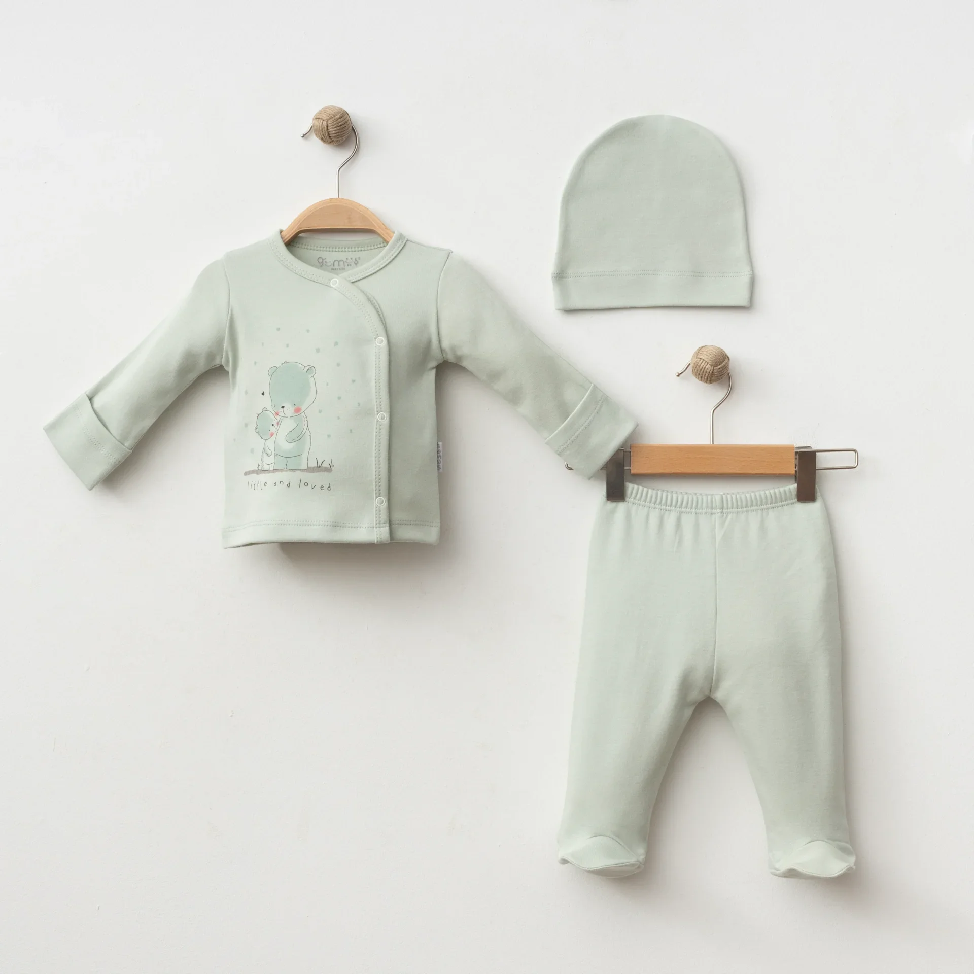 BEBEK 3 LÜ SET AYICIK BASKILI