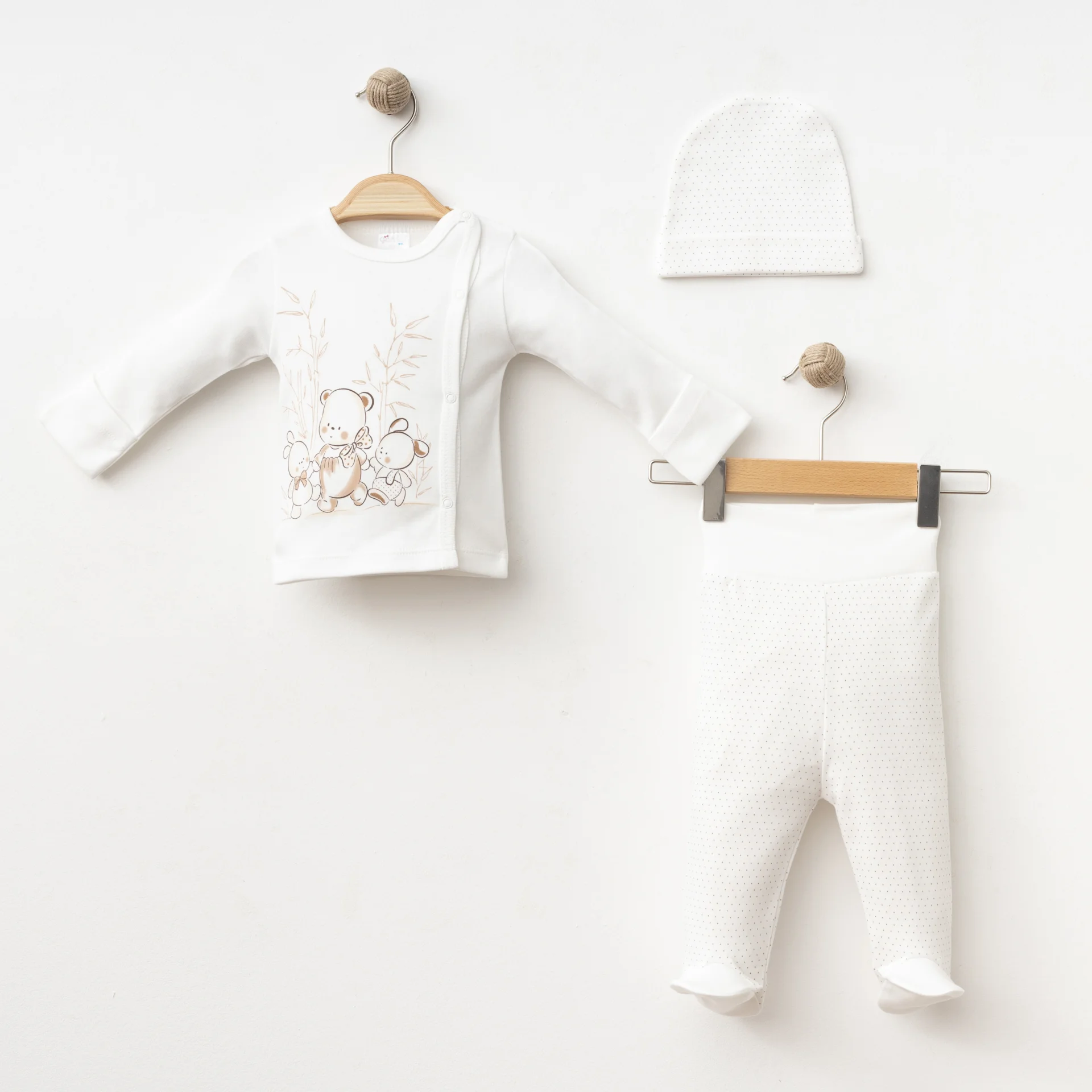 BEBEK 3 LÜ SET MİNİK PUAN BASKILI