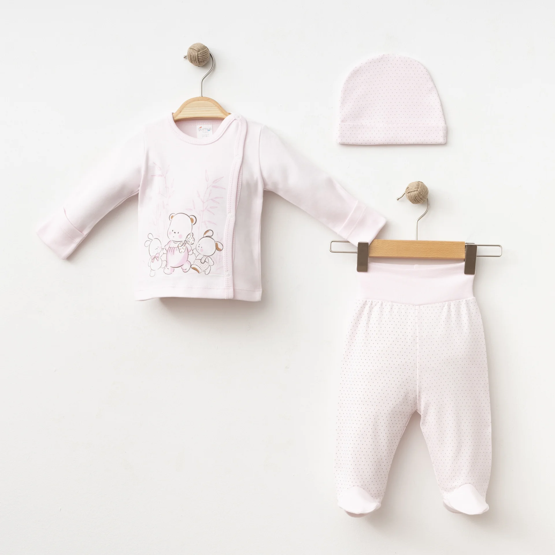 BEBEK 3 LÜ SET MİNİK PUAN BASKILI