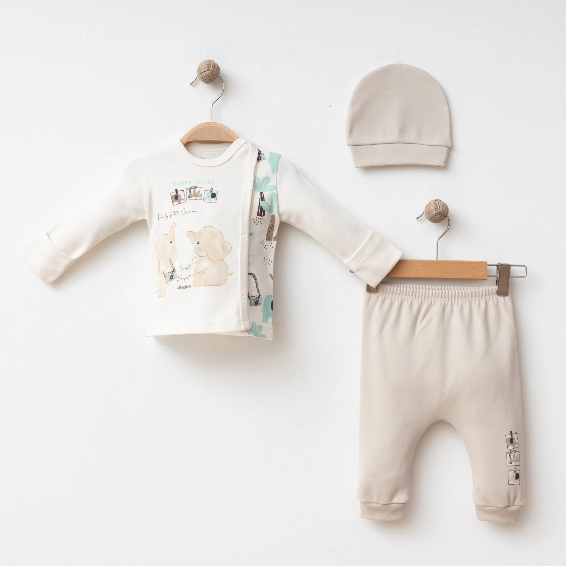 BEBEK 3 LÜ SET ÖN ARKA FİL BASKILI