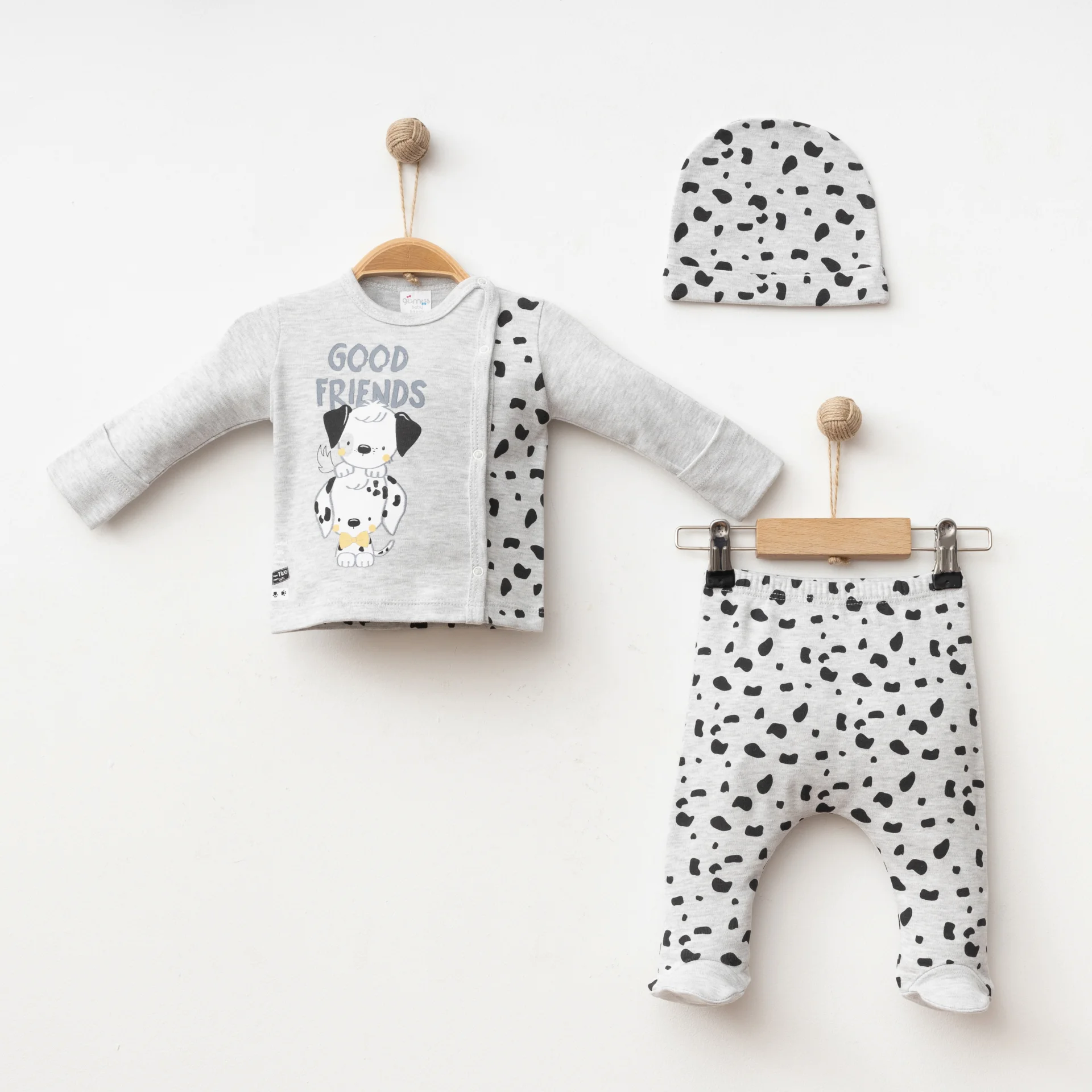 ERKEK BEBEK 3 LÜ SET DALMAÇYALI BASKILI