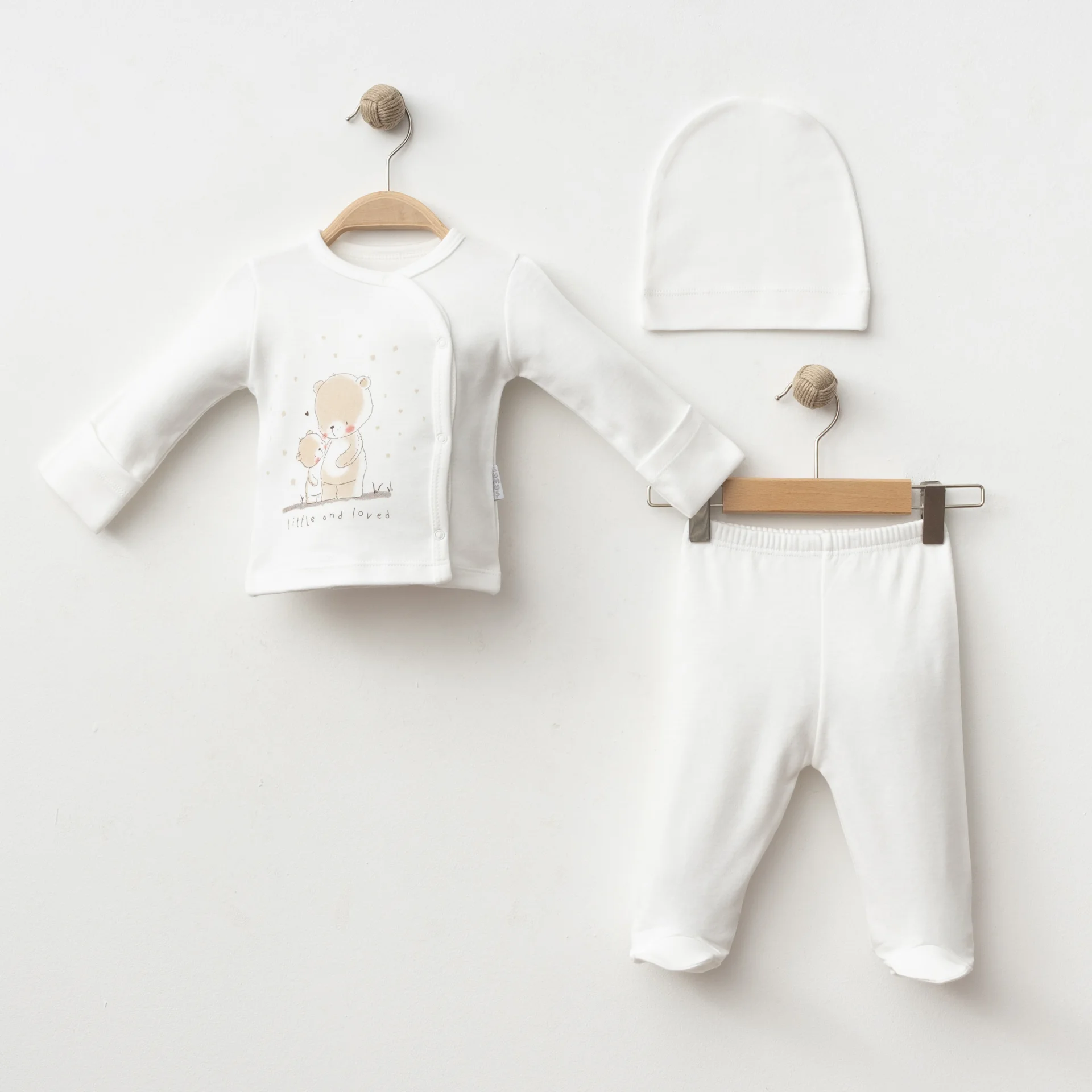 BEBEK 3 LÜ SET AYICIK BASKILI